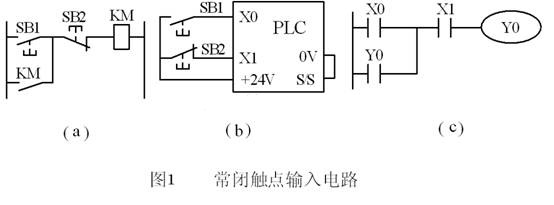 PLC技術(shù)培訓(xùn)-PLC常閉觸點輸入信號處理的電路圖及PLC梯形圖